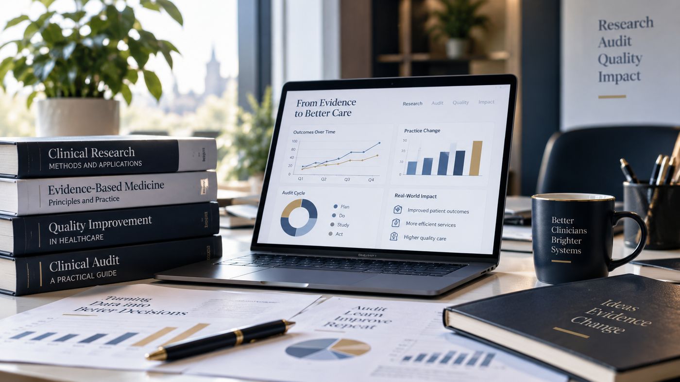 Research, audit and quality improvement at a clinician's desk